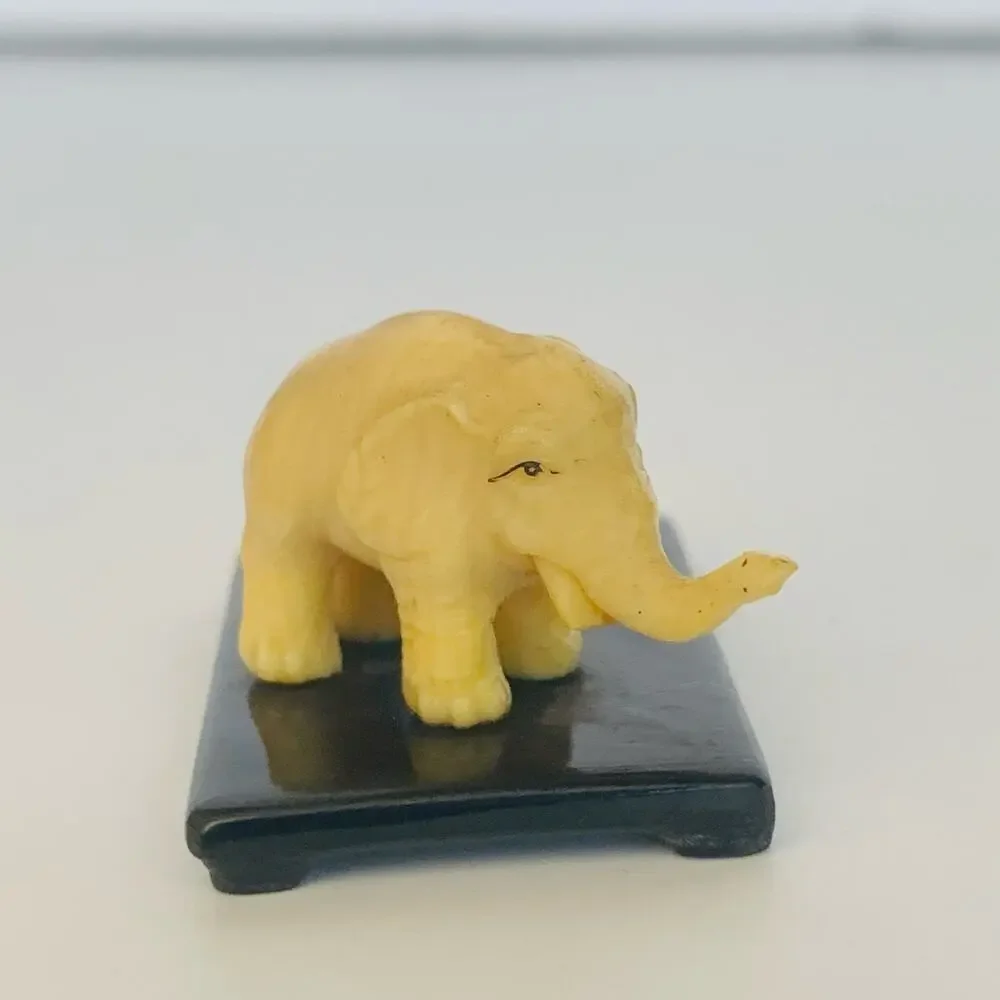 Vintage Miniature Elephants Mom & Baby Celluloid French Ivory Figurines